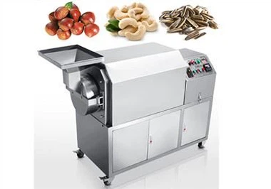 Máquina automática de torrefação de sementes de amendoim, castanha de caju por eletricidade ou gás